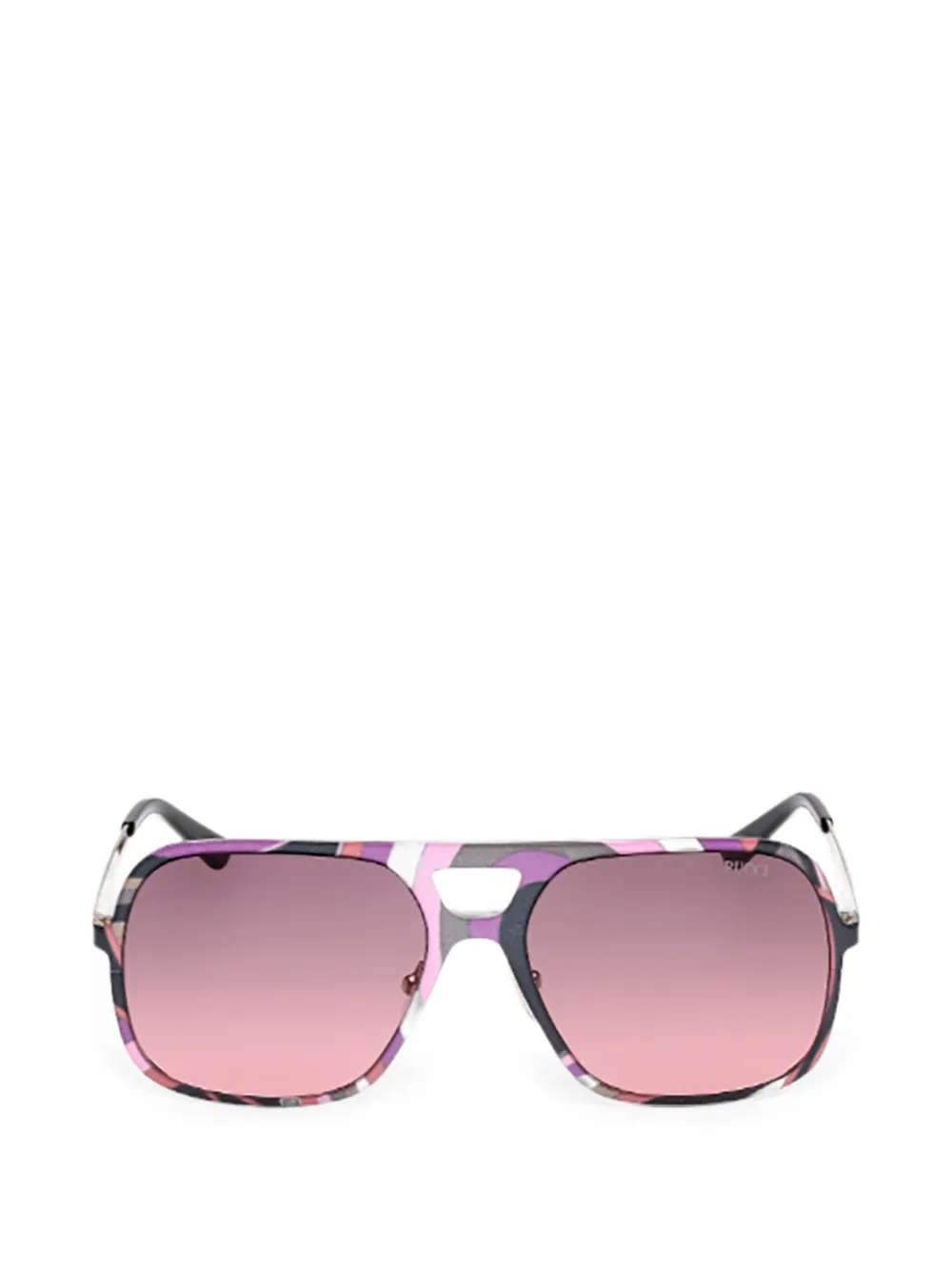 Pucci Abstract-print Geometric-frame Sunglasses In Purple