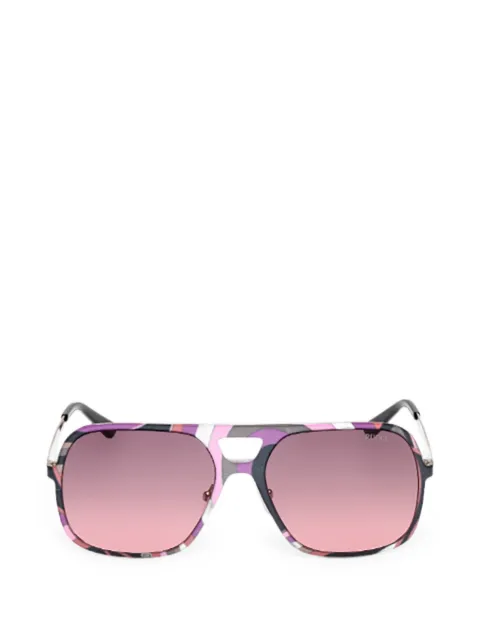 PUCCI abstract-print geometric-frame sunglasses