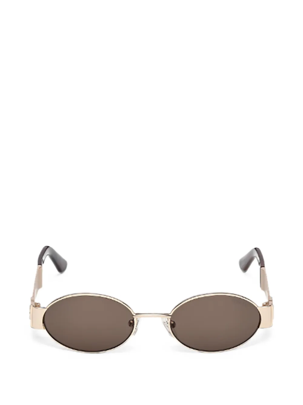 GUESS EYEWEAR logo-plaque oval-frame sunglasses - Oro