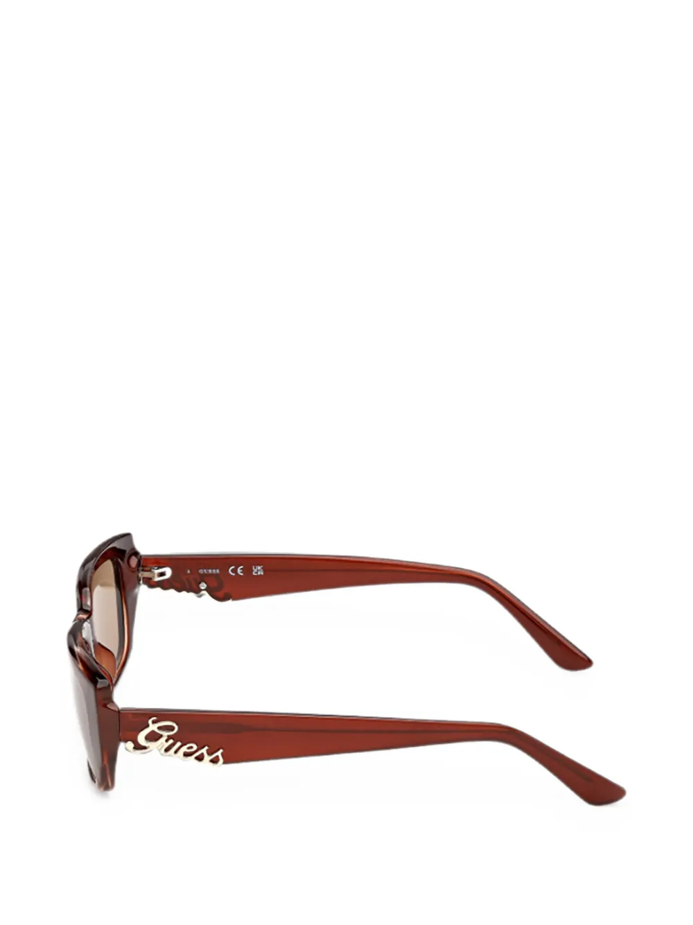 GUESS EYEWEAR Zonnebril met rechthoekig montuur Bruin