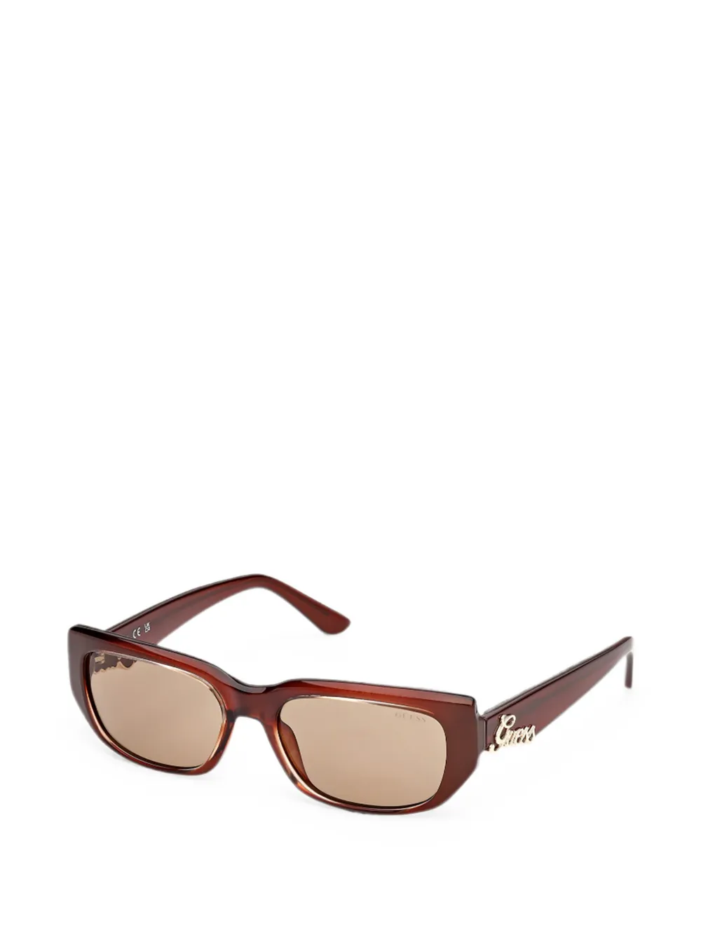 GUESS EYEWEAR Zonnebril met rechthoekig montuur Bruin