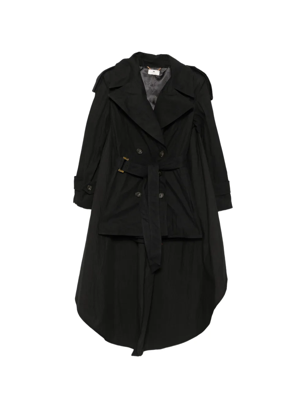 Elisabetta Franchi belted cape-panel coat - Schwarz