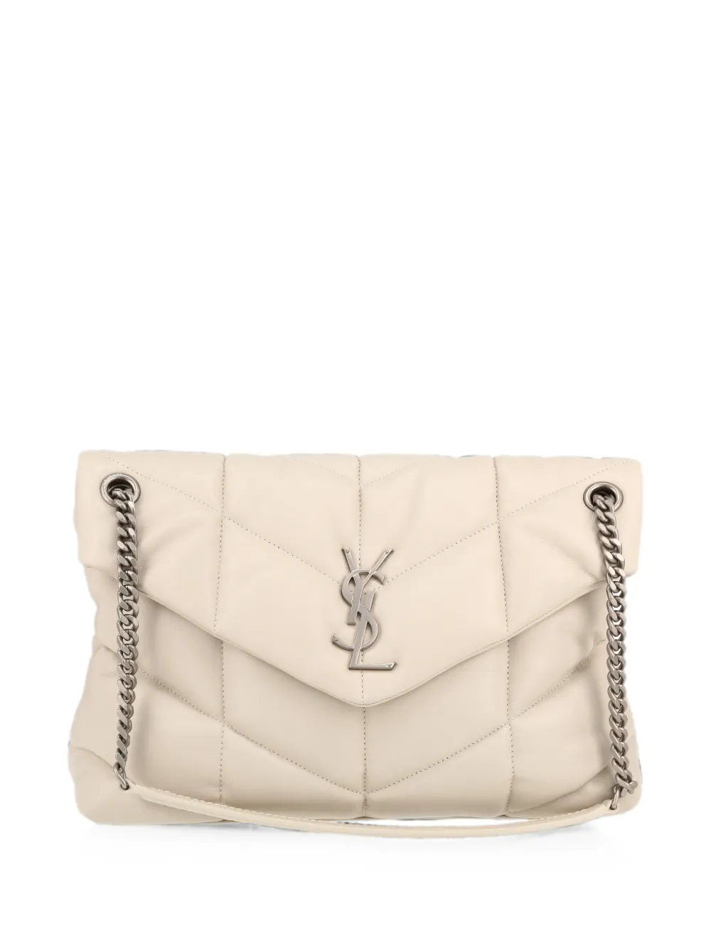 Saint Laurent Pre-Owned 2020s Puffer chevron shoulder bag - Toni neutri