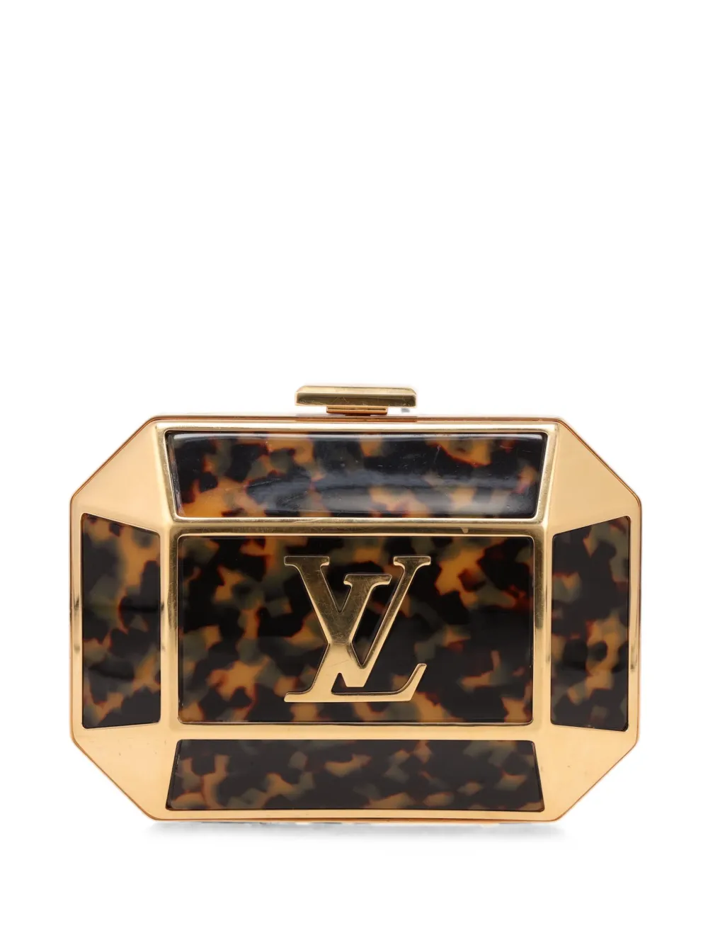 Louis Vuitton Pre-Owned 2020s tortoiseshell-effect clutch bag - Marrone