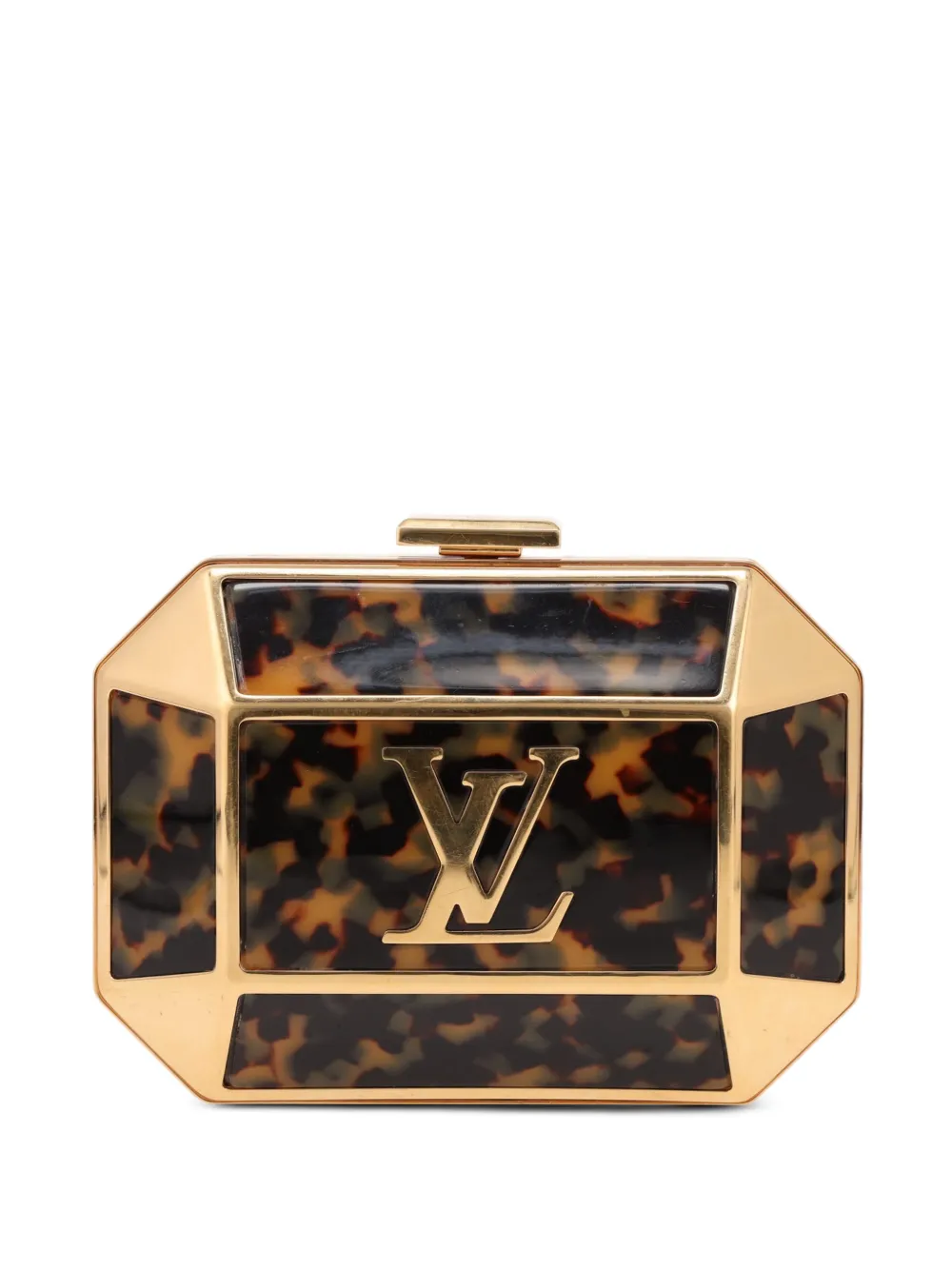 Louis Vuitton Pre-Owned 2020s tortoiseshell-effect clutch bag - Marrone