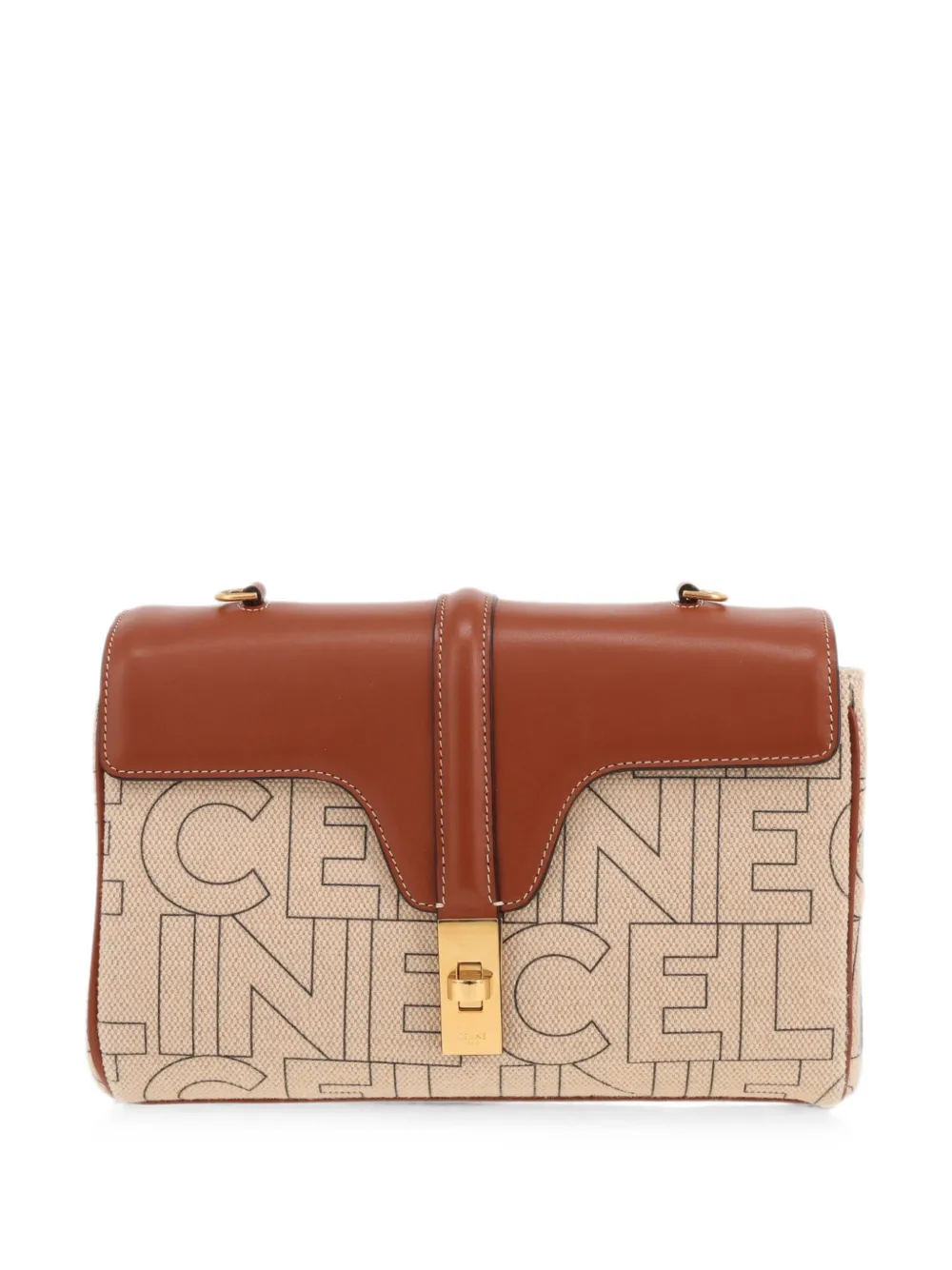 Celine Pre-Owned 2020's Soft 16 Teen logo-print shoulder bag - Toni neutri