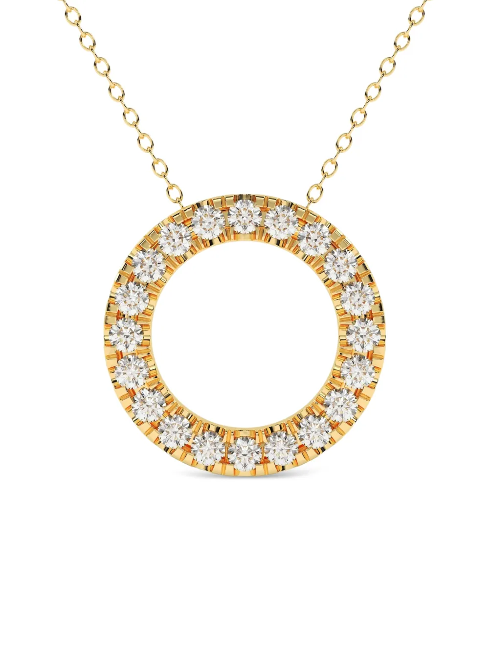 Diamond Essentials diamond circle-pendant necklace - Oro