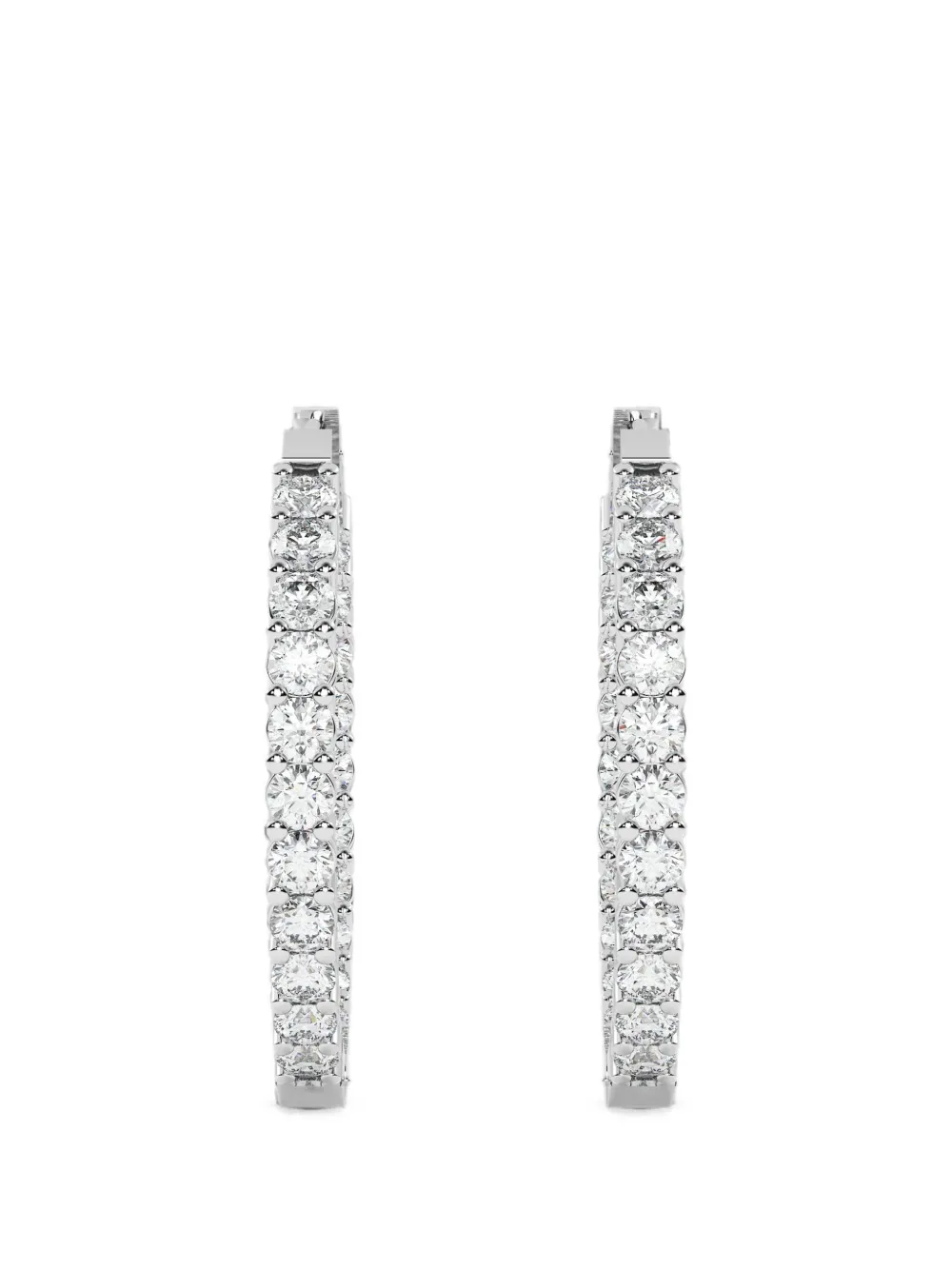 Diamond Essentials hoop-design diamond earrings - Bianco