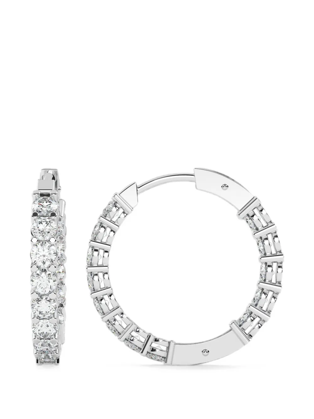 Diamond Essentials hoop-design diamond earrings - Bianco