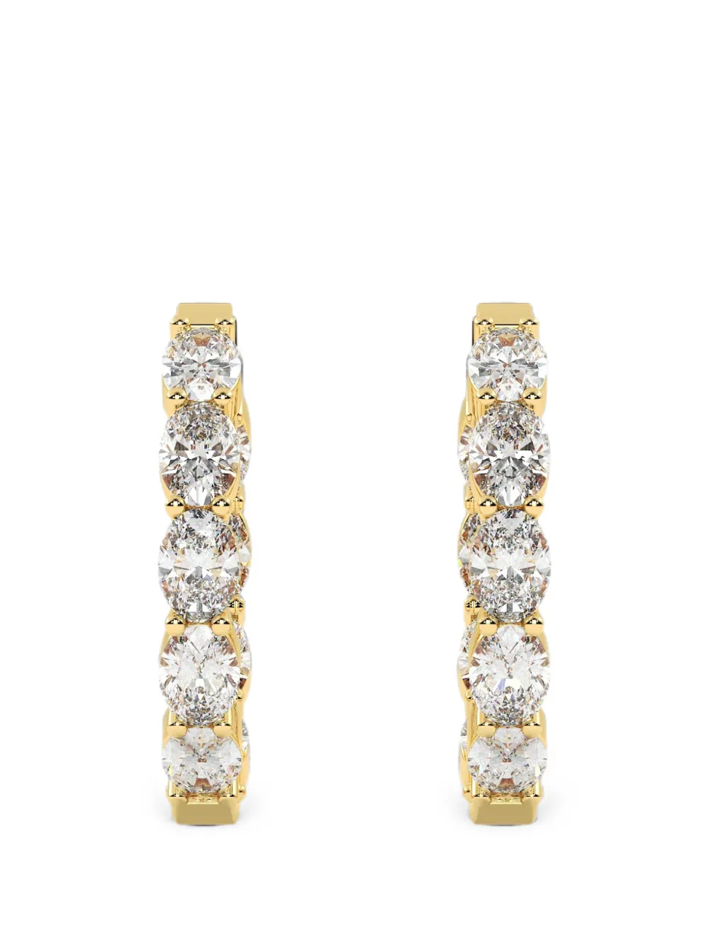 Diamond Essentials lab-grown diamond oval hoop earrings - Oro