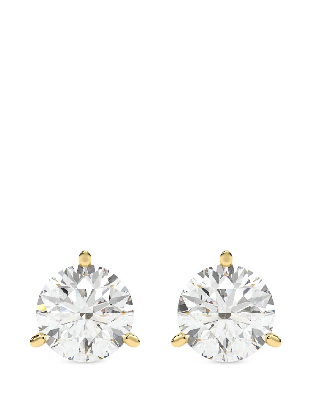 Diamond Essentials lab-grown diamond solitaire stud earrings - Gold