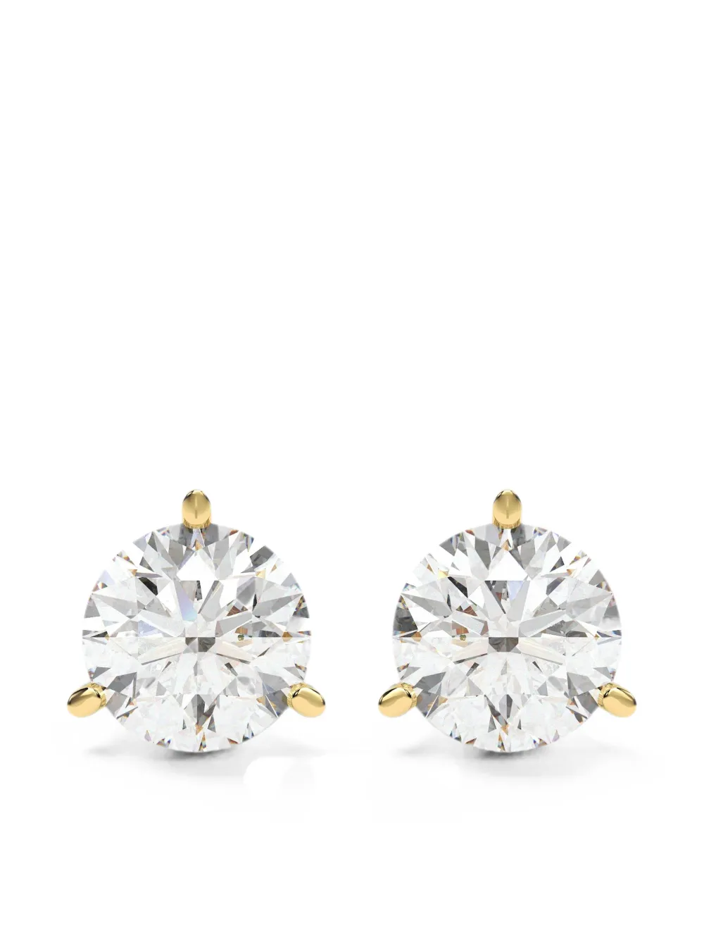 Diamond Essentials lab-grown diamond solitaire stud earrings - Gold