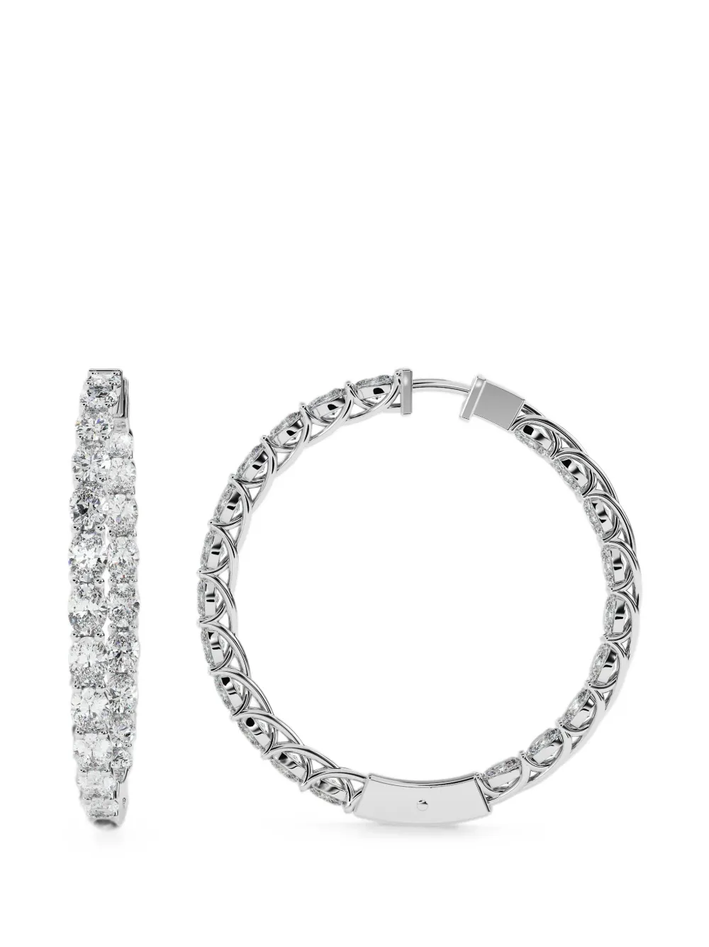 Diamond Essentials lab-grown diamond hoop earrings - Argento