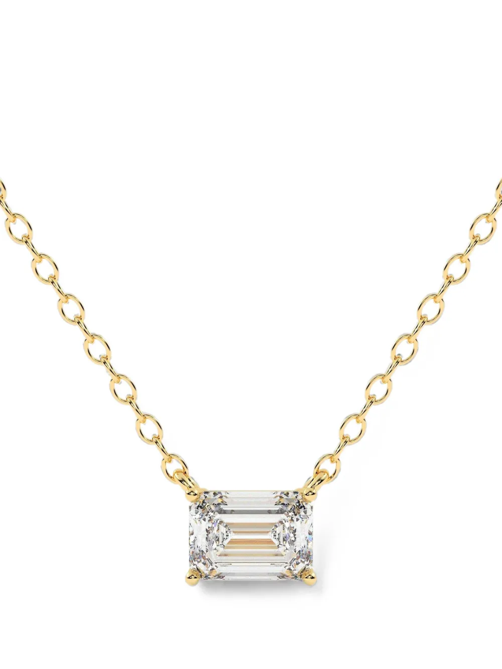 Diamond Essentials lab-grown emerald-cut diamond necklace - Gold
