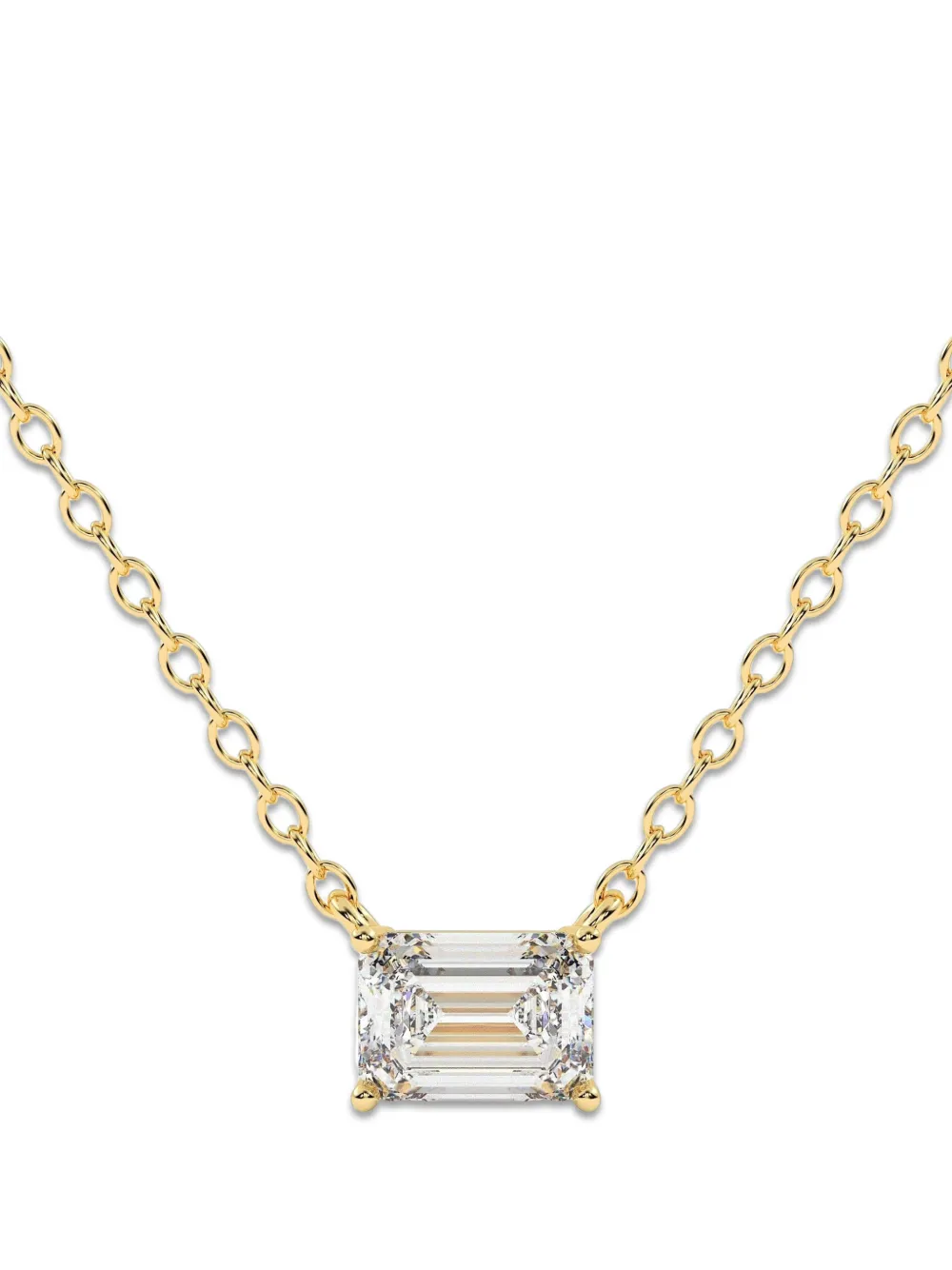Diamond Essentials lab-grown emerald-cut diamond necklace - Oro