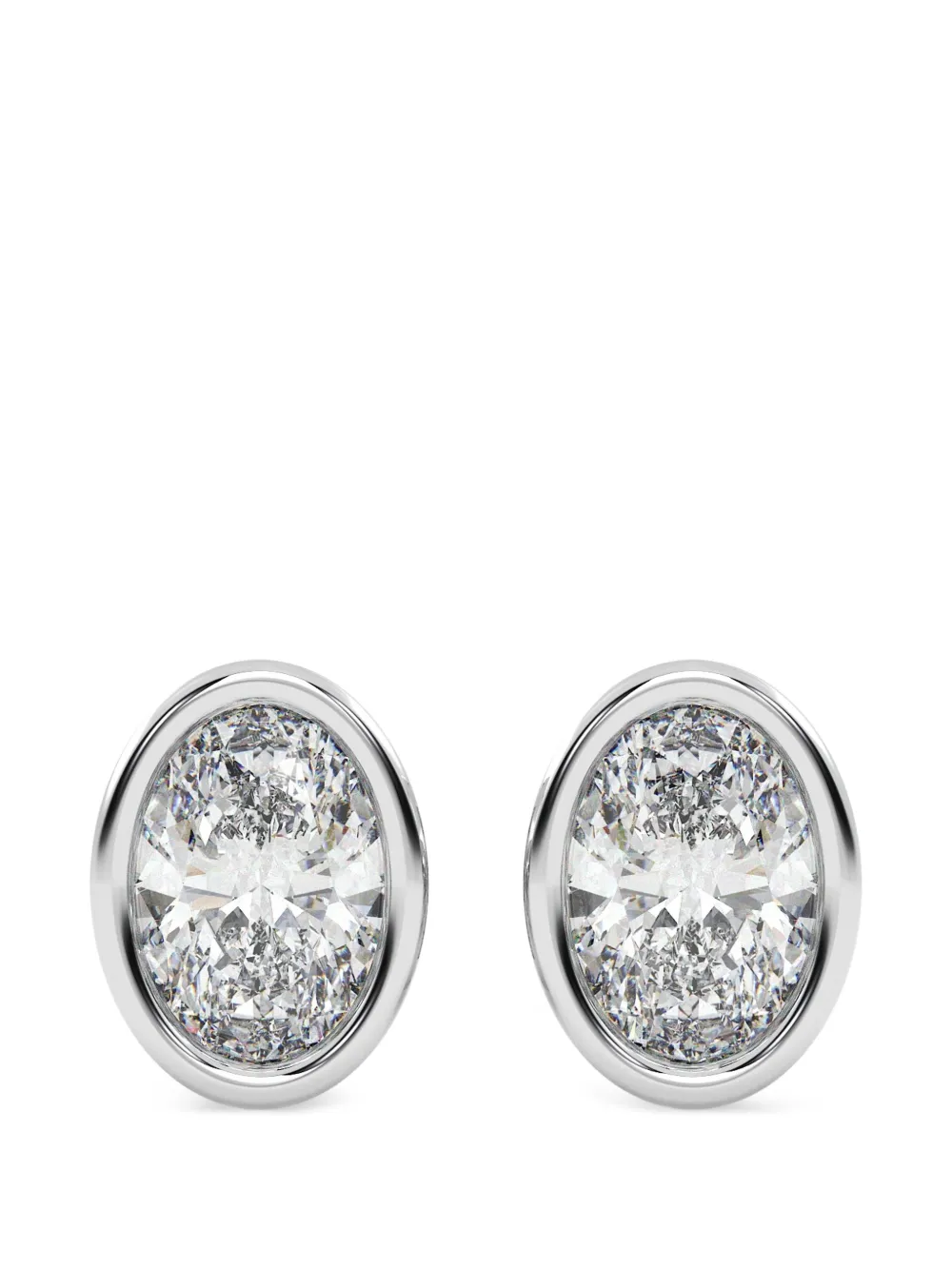 Diamond Essentials lab-grown diamond oval earrings - Argento