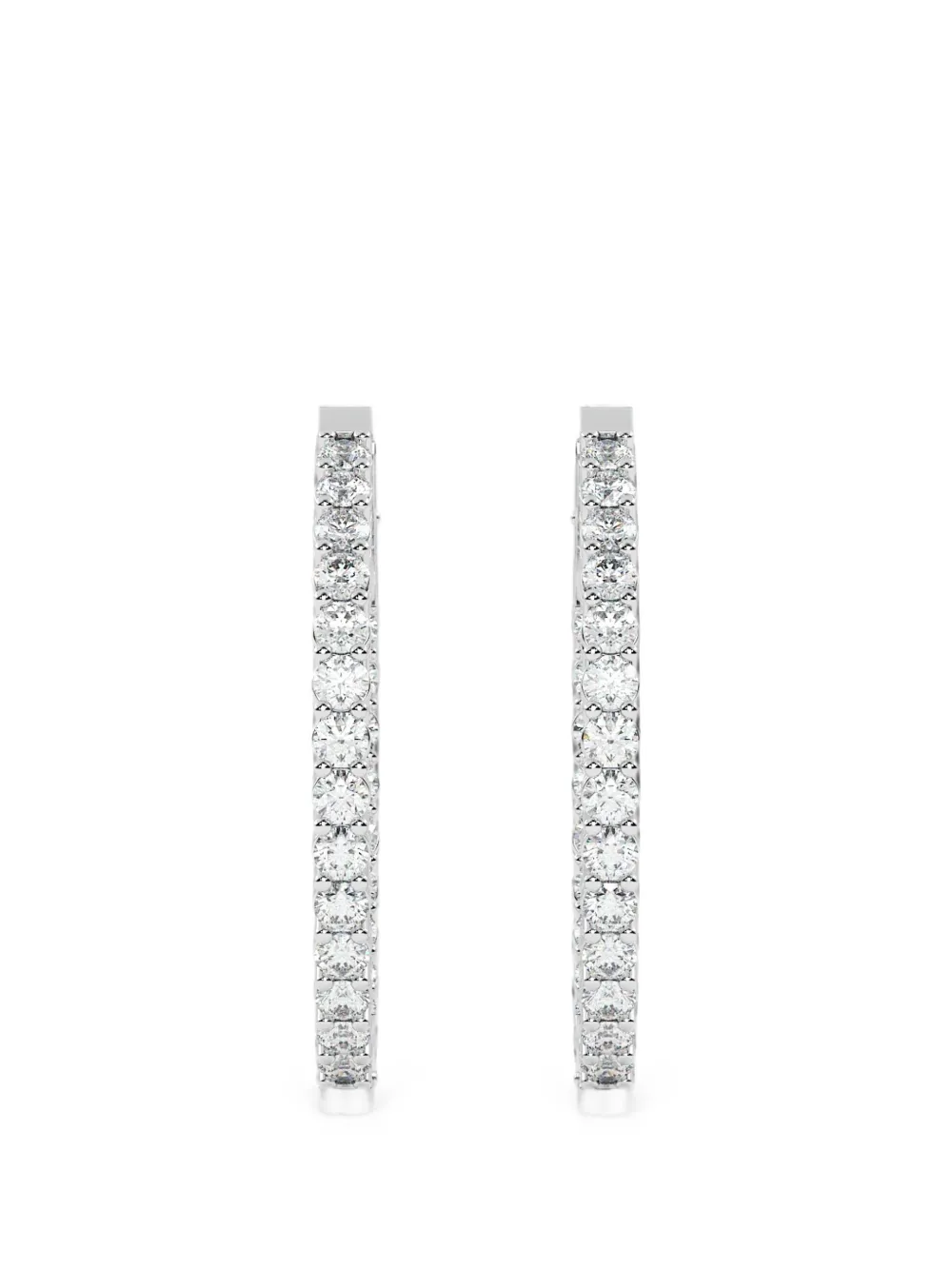 Diamond Essentials lab-grown diamond oval hoop earrings - Argento
