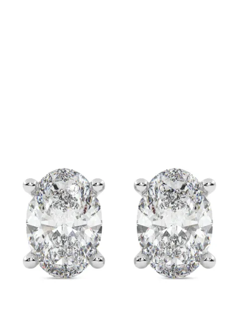 Diamond Essentials aretes con diamante de laboratorio con corte ovalado