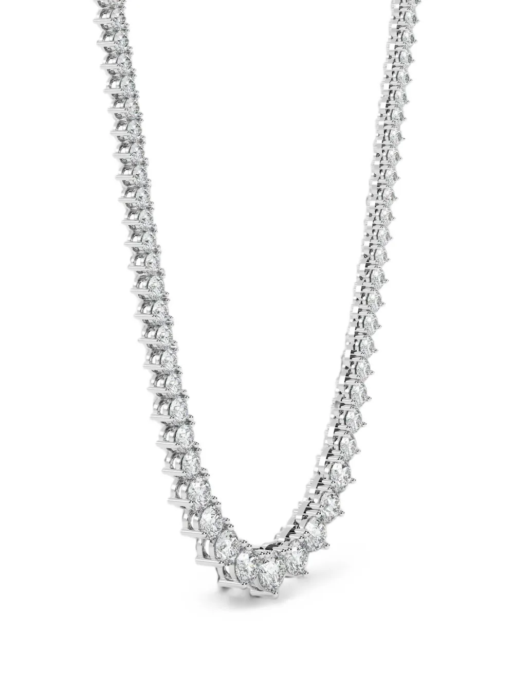 Diamond Essentials lab-grown diamond graduated necklace - Silber