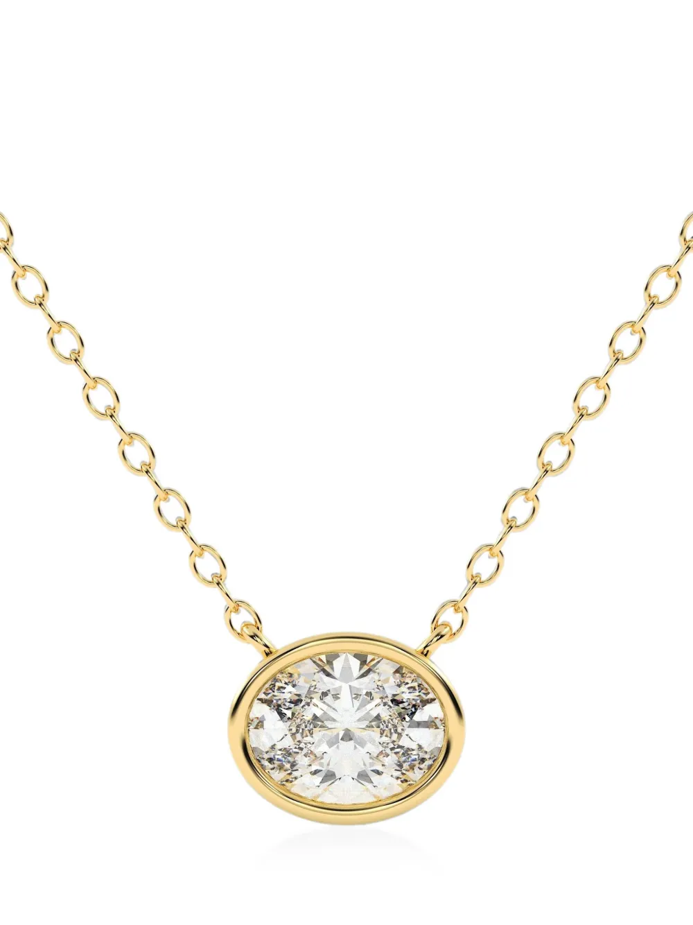 Diamond Essentials lab-grown diamond bezel necklace - Gold