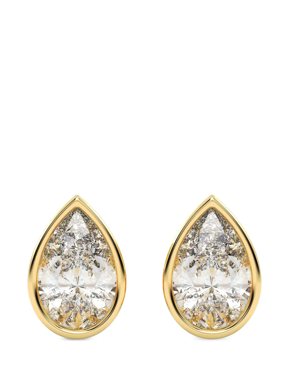 Diamond Essentials 다이아몬드 솔리테르 이어링 | 골드 톤 | Image 1