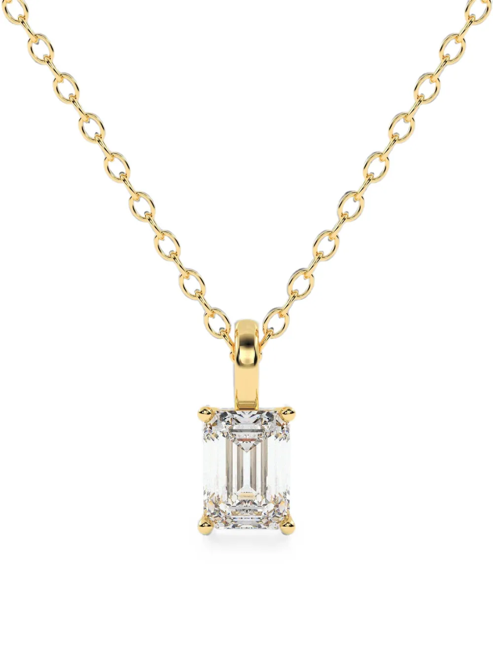 Diamond Essentials emerald-cut diamond necklace - Gold
