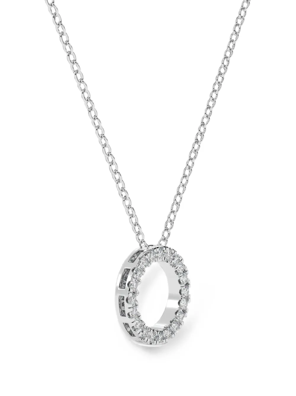 Diamond Essentials circle-pendant diamond necklace - Silber