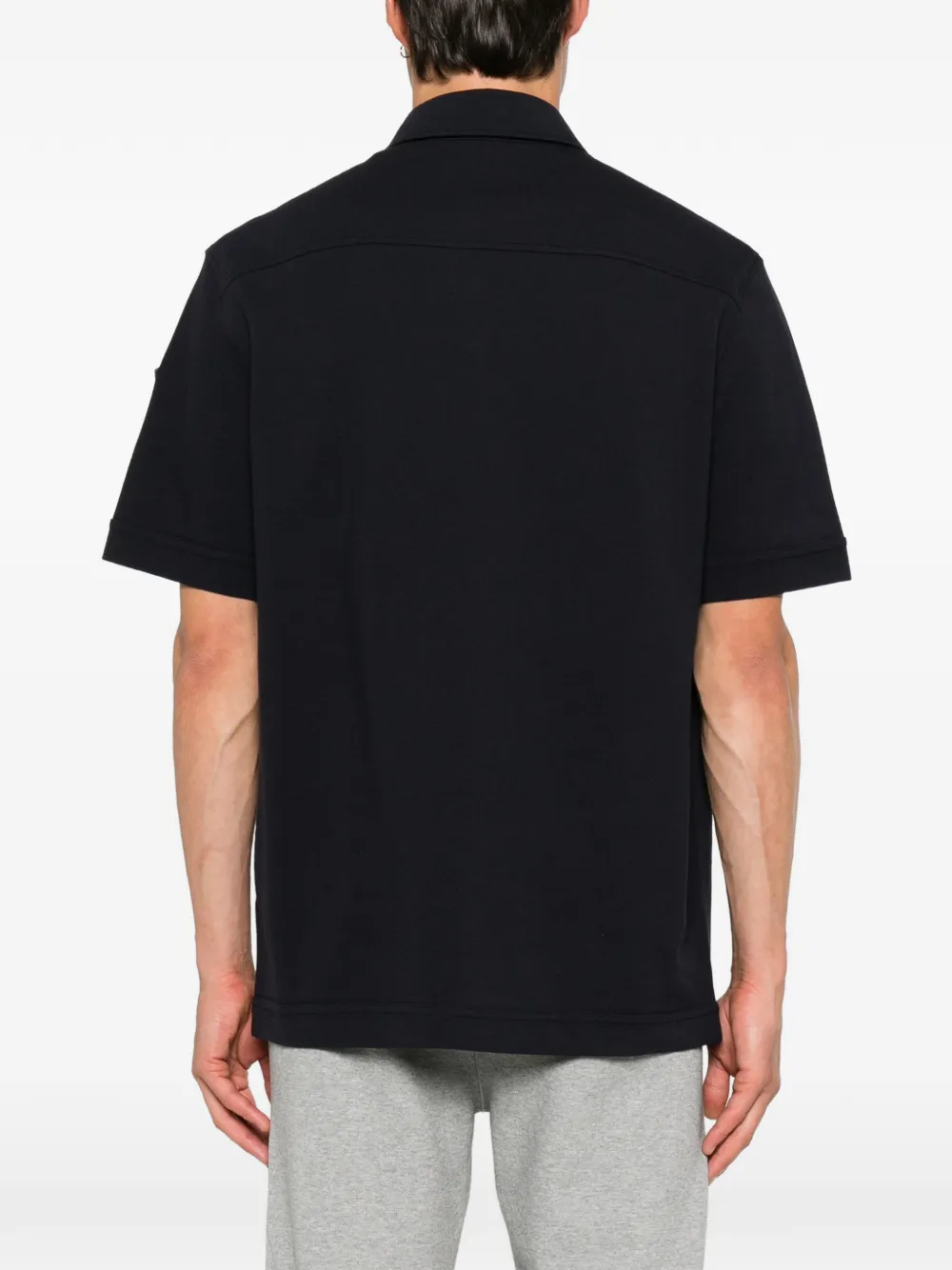 Moncler Katoenen poloshirt met leren logo-label Blauw
