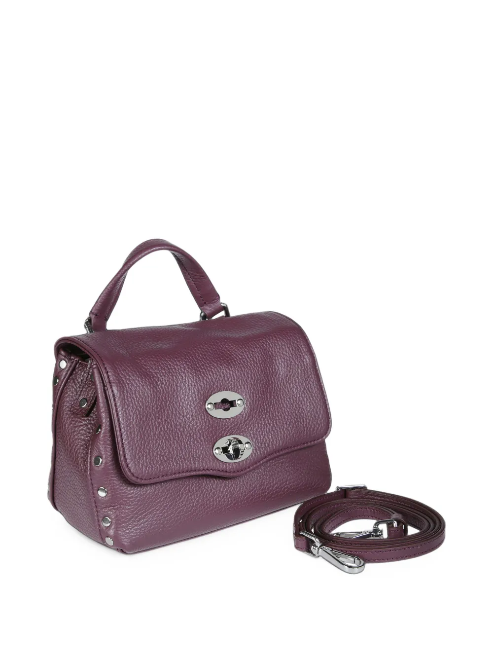 Zanellato Postina studded leather tote bag Paars