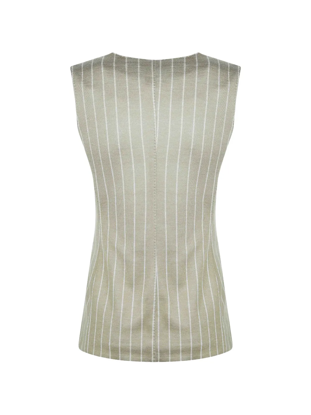 Max Mara Gilet met krijtstreep en V-hals Beige