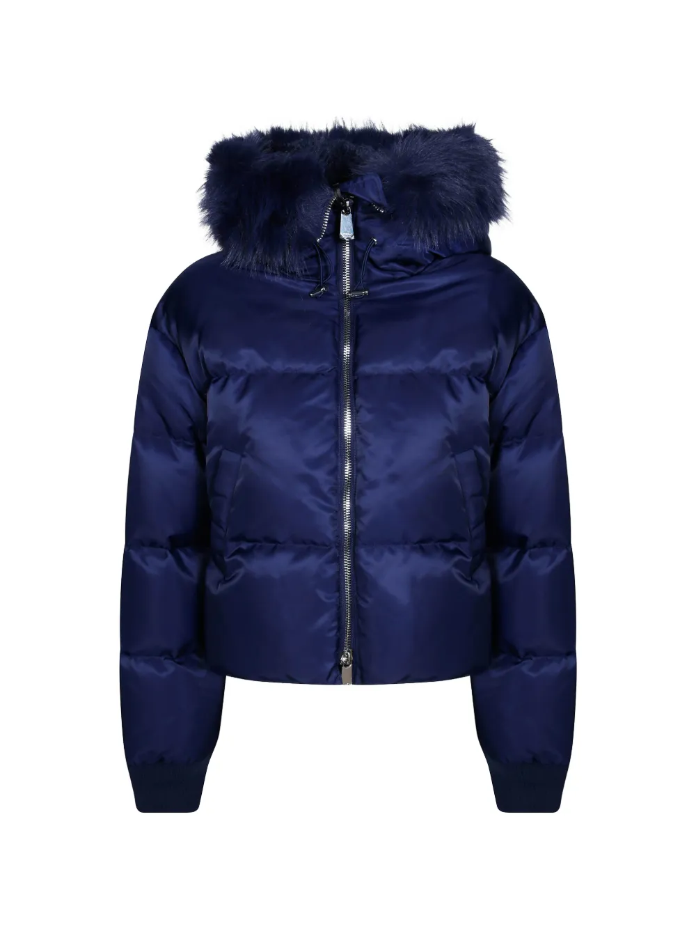 PINKO faux-fur trim puffer jacket - Blu