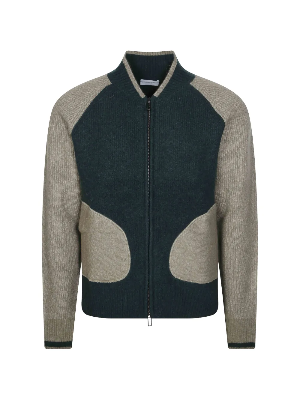Paolo Pecora two-tone ribbed-knit cardigan Groen