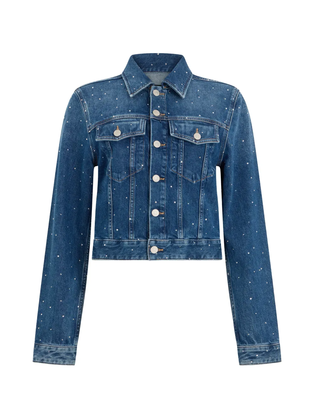 7 For All Mankind crystal-embellished denim jacket - Blu