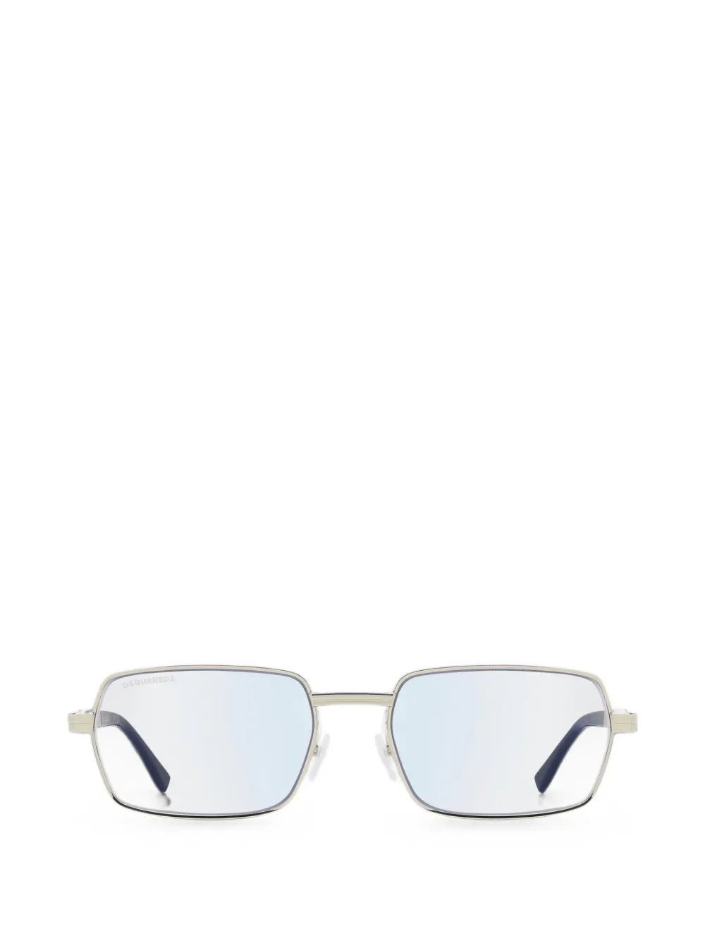 Dsquared2 Logo-engraved Rectangle-frame Glasses In Silver