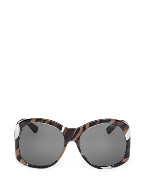 PUCCI Marmo-print round-frame sunglasses