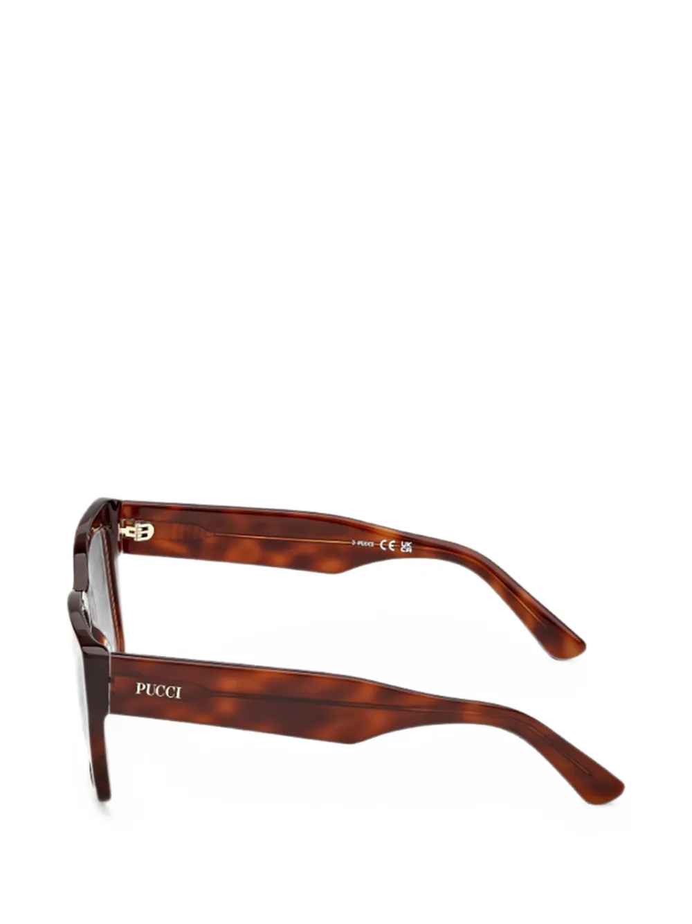 PUCCI Bril met vierkant montuur en schildpadschild design Bruin