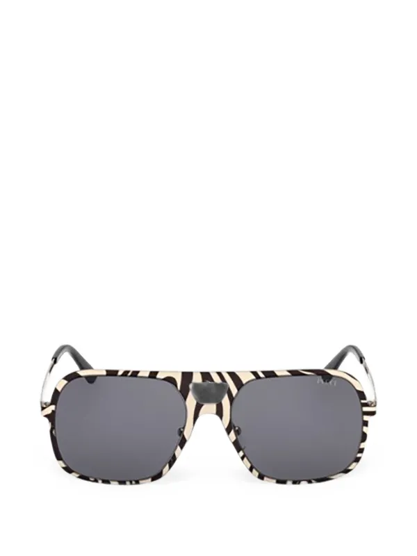 Pucci Zebra-print Pilot Sunglasses in Neutrals