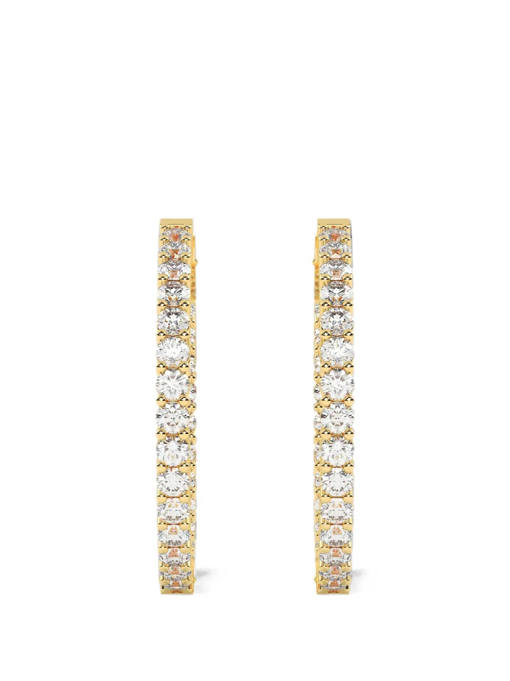 Diamond Essentials lab-grown diamond oval hoop earrings - Oro