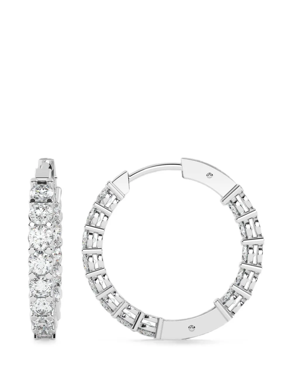 Diamond Essentials hoop-design diamond earrings - Bianco