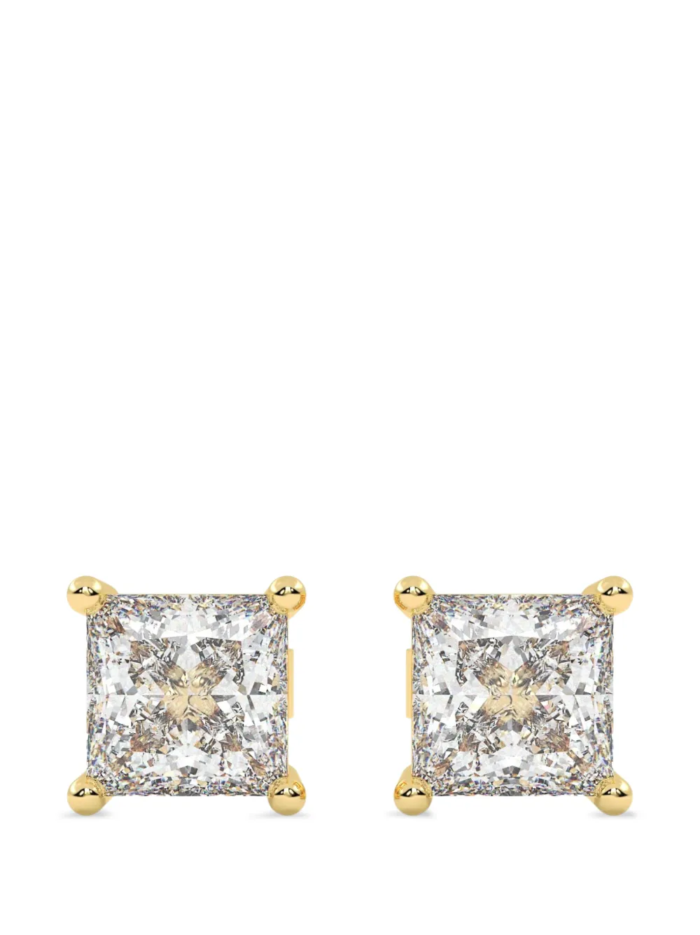 Diamond Essentials diamond princess-cut stud earrings - Oro