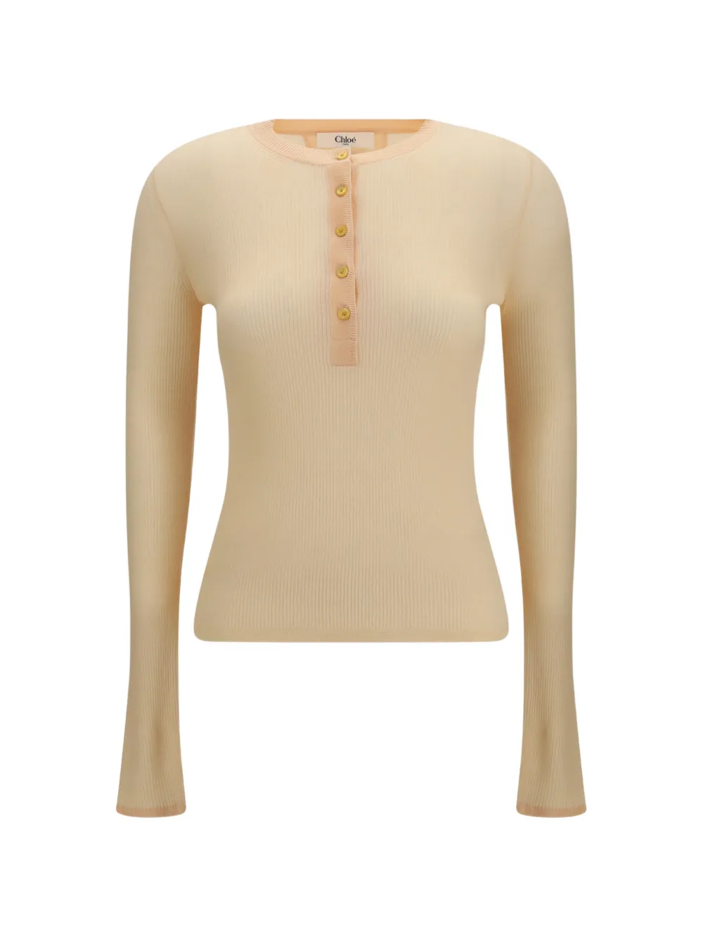 Chloé ribbed-knit wool sweater - Nude