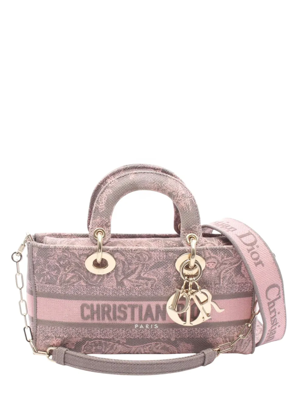 Christian Dior Pre-Owned 2010-2026 Medium Lady D-Joy Toile de Jouy satchel - Pink