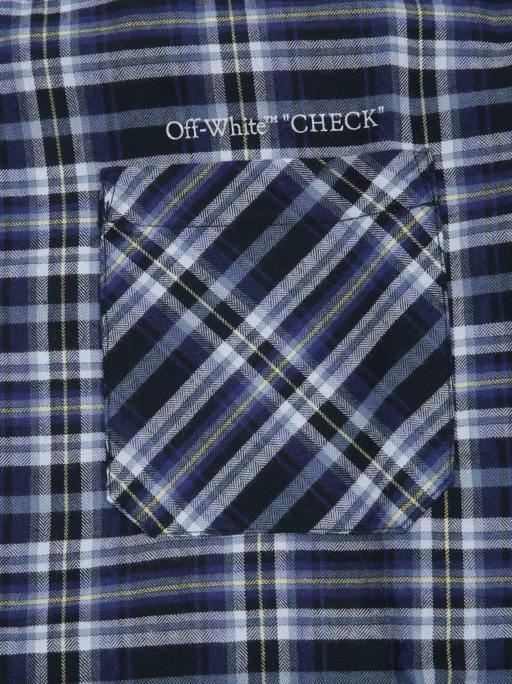 Off-White Kids Arrows-print flannel shirt Blauw
