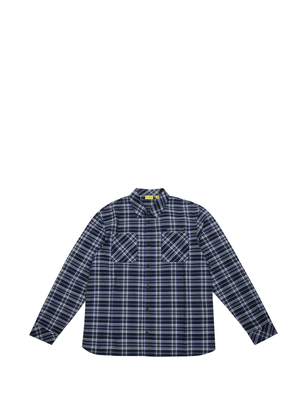 Off-White Kids Arrows-print flannel shirt - Blu