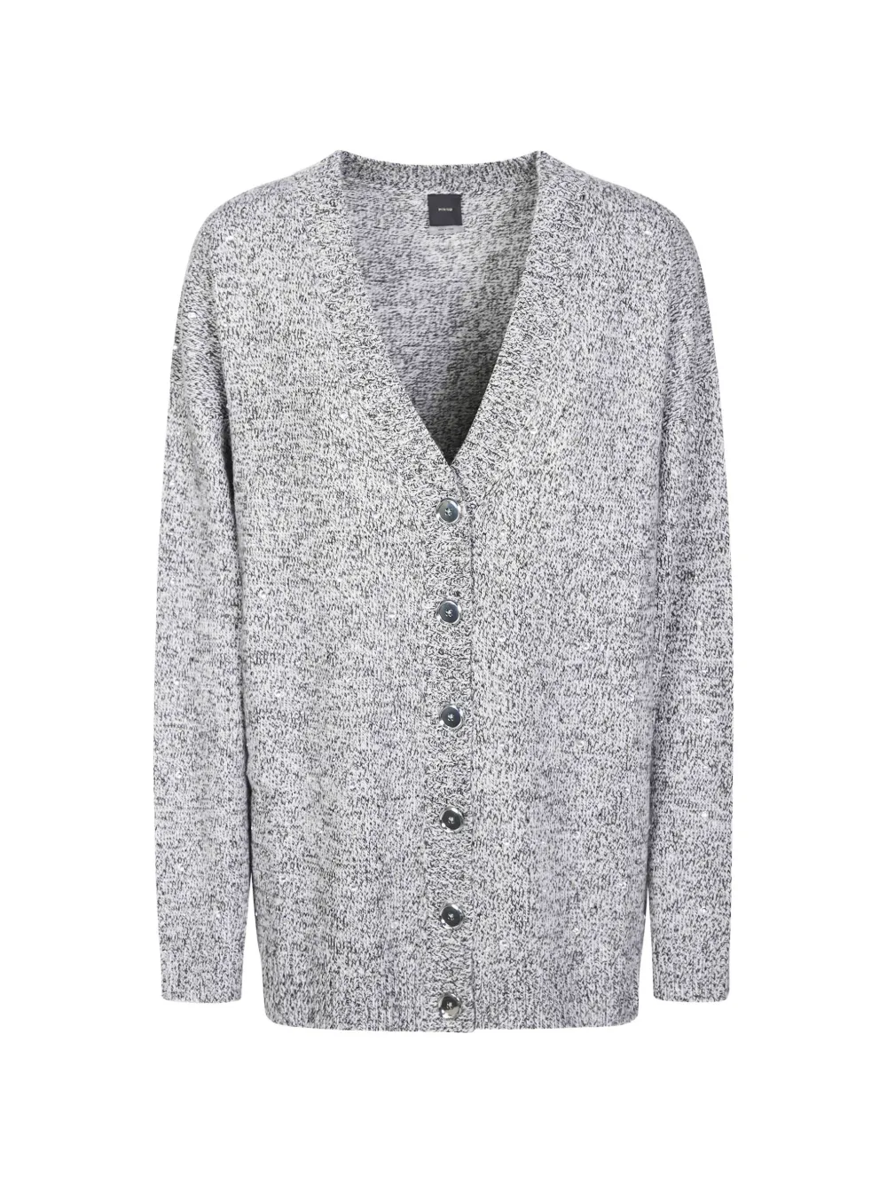 PINKO fully rhinestoned wool-blend cardigan - Silber