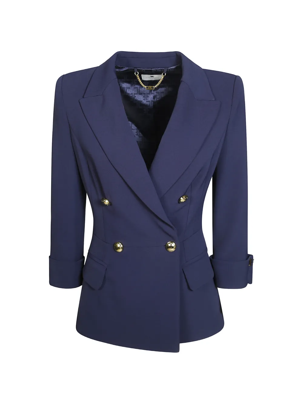 Elisabetta Franchi double-breasted pleated-back jacket - Blau