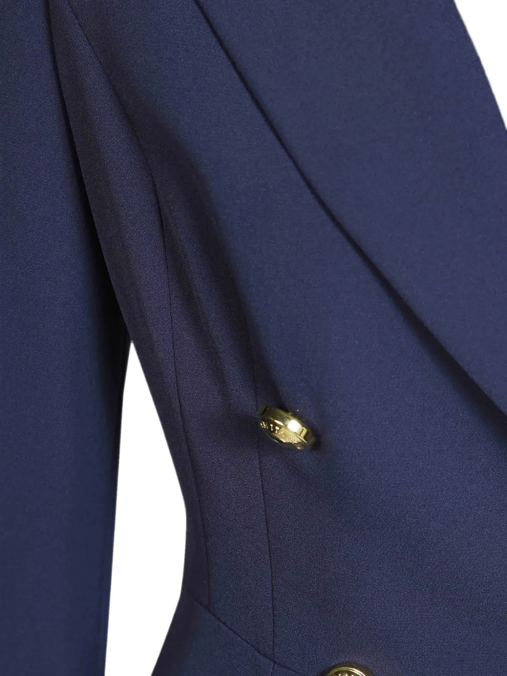 Elisabetta Franchi Jack met dubbele rij knopen en plooien Blauw