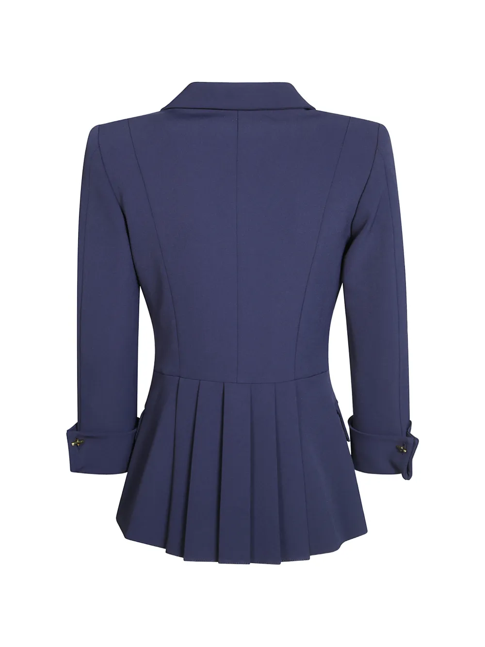 Elisabetta Franchi Jack met dubbele rij knopen en plooien Blauw