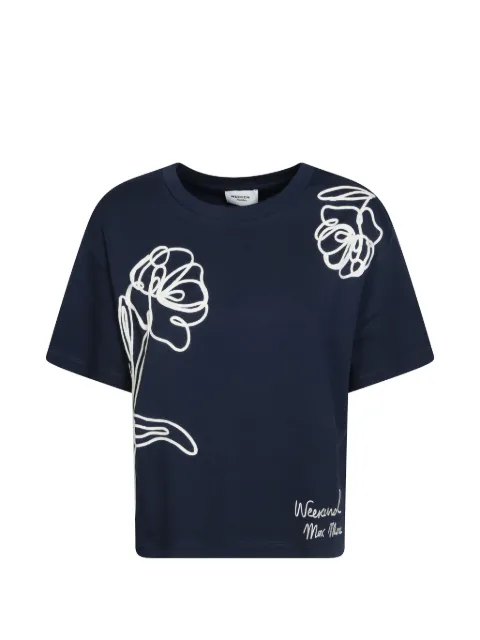 Weekend Max Mara floral-embroidered logo-print t-shirt