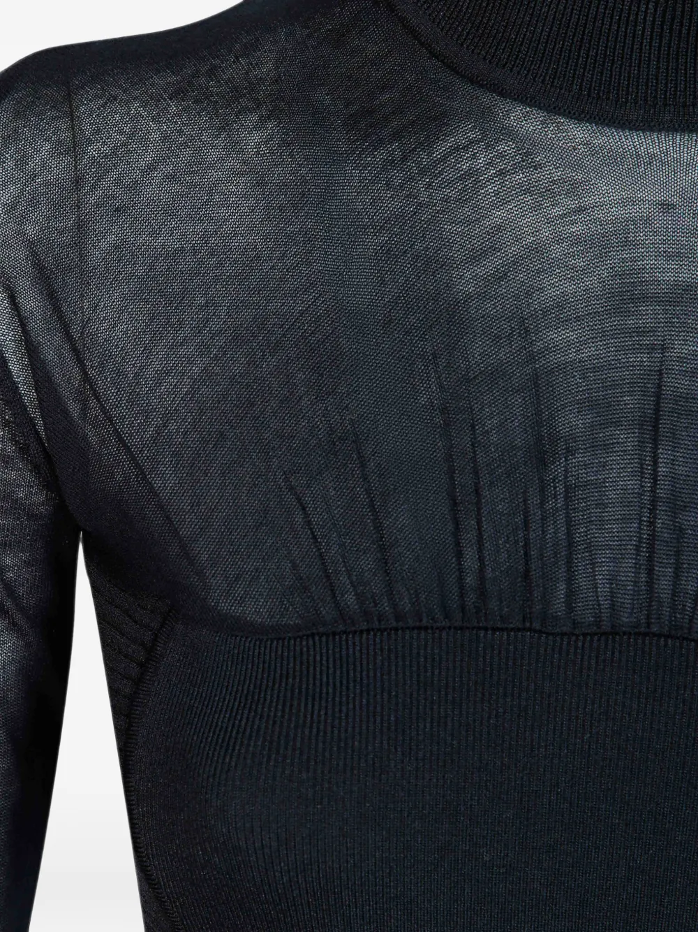 Elisabetta Franchi sheer-panel high-neck bodysuit Zwart